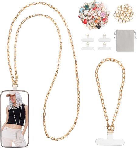 HOMAR Metal Cell Phone Chain Phone Lanyard Crossbody for iPhone Chain Gold in Saudi Arabia