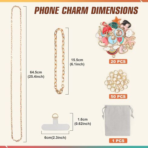 HOMAR Metal Cell Phone Chain Phone Lanyard Crossbody for iPhone Chain Gold in Saudi Arabia
