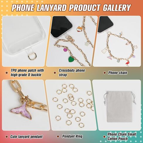 HOMAR Metal Cell Phone Chain Phone Lanyard Crossbody for iPhone Chain Gold in Saudi Arabia