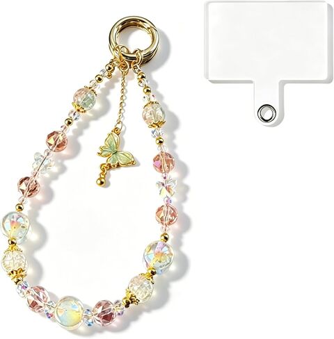 QPHYFXXF Beaded Phone Wrist Strap, Crystal Bow Charm Lanyard in Saudi Arabia