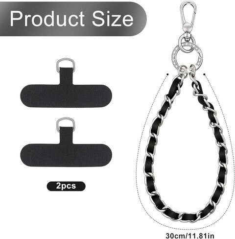 Phone Wrist Strap Silver Phones Charm Strap Universal Phone Chain Metal Chain Straps Phones Lanyard Wrist with 2 Tether Tabs in Saudi Arabia