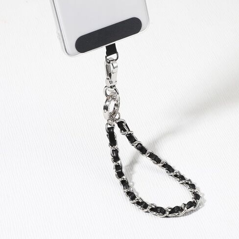 Phone Wrist Strap Silver Phones Charm Strap Universal Phone Chain Metal Chain Straps Phones Lanyard Wrist with 2 Tether Tabs in Saudi Arabia