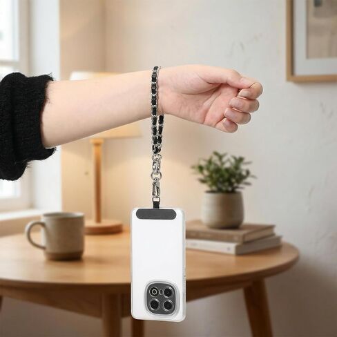 Phone Wrist Strap Silver Phones Charm Strap Universal Phone Chain Metal Chain Straps Phones Lanyard Wrist with 2 Tether Tabs in Saudi Arabia