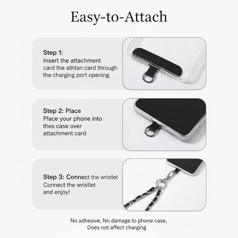 Phone Wrist Strap Silver Phones Charm Strap Universal Phone Chain Metal Chain Straps Phones Lanyard Wrist with 2 Tether Tabs in Saudi Arabia