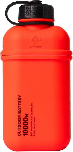NESTOUT Rugged Power Bank, 10000mAh Outdoor Battery Charger, 20W USB-C Fast Charging PD, Waterproof IP67, Durable Shockproof, Battery Pack for iPhone Hiking Travel Camping (Orange, 10000mAh) in Kuwait