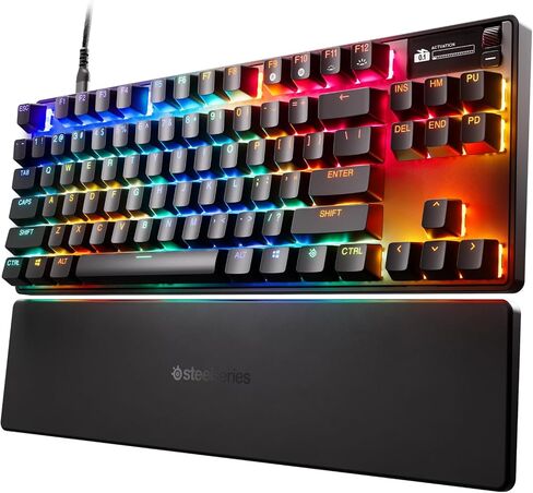 SteelSeries Apex Pro TKL Gen 3 OmniPoint 3.0 HyperMagnetic Switches Adjustable Actuation Rapid Trigger Ready Presets Protection Mode Rapid Tap/SOCD OLED RGB PBT Keycaps USB-C (Renewed) in Saudi Arabia