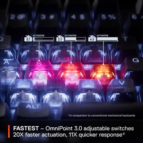 SteelSeries Apex Pro TKL Gen 3 OmniPoint 3.0 HyperMagnetic Switches Adjustable Actuation Rapid Trigger Ready Presets Protection Mode Rapid Tap/SOCD OLED RGB PBT Keycaps USB-C (Renewed) in Saudi Arabia