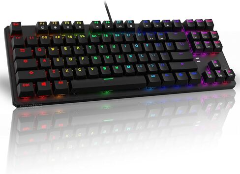 TECWARE Phantom 87 Key RGB Mechanical Gaming Keyboard | Outemu Red Switch | 16.8M Color LED Lighting | 18 Pre-Set | Low Latency | N-Key Rollover | Software Customizable Keys | Wired USB Connection in Kuwait