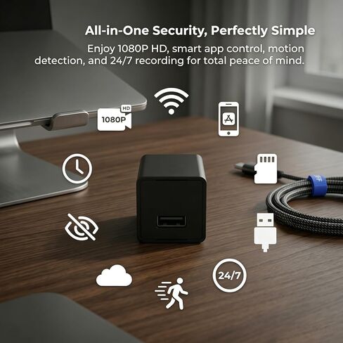 Hidden Camera 1080P WiFi Indoor Security Cam Motion Detection in Kuwait