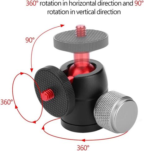 Aluminum Alloy 360° Swivel Mini Ball Head 1/4" Screw Mount for DSLR Camera Tripod in Kuwait
