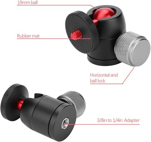 Aluminum Alloy 360° Swivel Mini Ball Head 1/4" Screw Mount for DSLR Camera Tripod in Kuwait