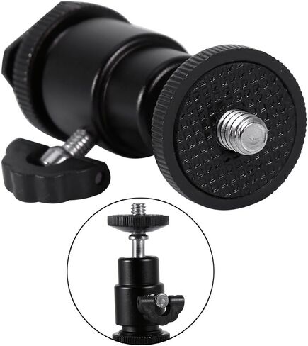 Back 1/4 inch Screw Camera Tripod Mini Ballhead Hot Shoe Adapter Accessory for Digital Camera in Kuwait