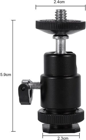 Back 1/4 inch Screw Camera Tripod Mini Ballhead Hot Shoe Adapter Accessory for Digital Camera in Kuwait
