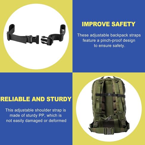 Adjustable Backpack Chest Strap Add On, Universal Sternum Straps for Backpacks with Quick Release Buckle & D-Ring Clip Durable Replacement Harness Extender for Hiking Camping Travel & School in Saudi Arabia