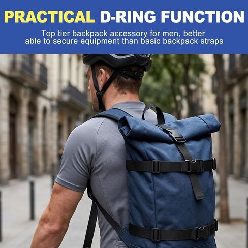 Adjustable Backpack Chest Strap Add On, Universal Sternum Straps for Backpacks with Quick Release Buckle & D-Ring Clip Durable Replacement Harness Extender for Hiking Camping Travel & School in Saudi Arabia