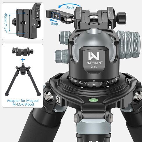 Used- Tripod Ball Head Mount with Lever Release, Max Load 88lbs/40kg in Saudi Arabia