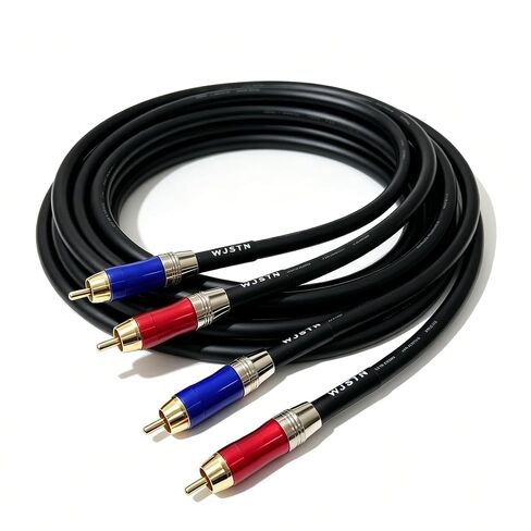 WJSTN-020 RCA to RCA Audio Cable, 1RCA Male to 1RCA Male Stereo Audio Cable Converter, Digital Stereo Audio Cable for subwoofer, Home Theater, high-Fidelity Audio-Double Shielding-2 Pack (6IN) in Kuwait