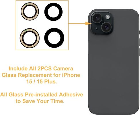 EMiEN Back Camera Glass Lens Replacement for iPhone 15 & iPhone 15 Plus in Kuwait