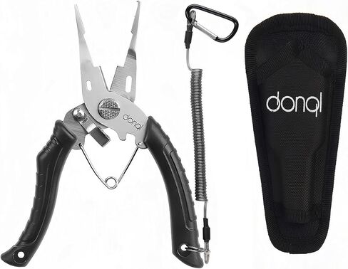 DONQL Fishing Pliers Saltwater with Lanyard Sheath, Line Cutter Crimper in Kuwait