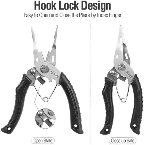 DONQL Fishing Pliers Saltwater with Lanyard Sheath, Line Cutter Crimper in Kuwait