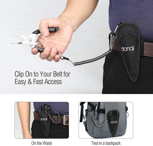 DONQL Fishing Pliers Saltwater with Lanyard Sheath, Line Cutter Crimper in Kuwait