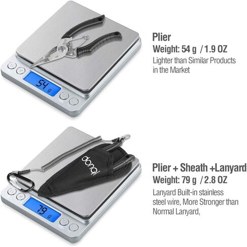 DONQL Fishing Pliers Saltwater with Lanyard Sheath, Line Cutter Crimper in Kuwait