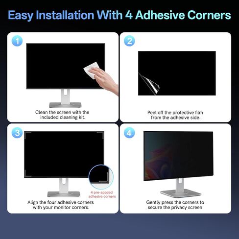 [2 Pack] 23.8 Inch Tempered Glass Computer Privacy Screen Filter for 16:9 in Kuwait