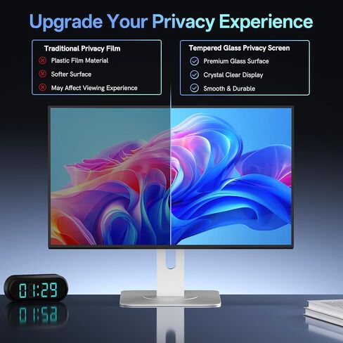 [2 Pack] 23.8 Inch Tempered Glass Computer Privacy Screen Filter for 16:9 in Kuwait