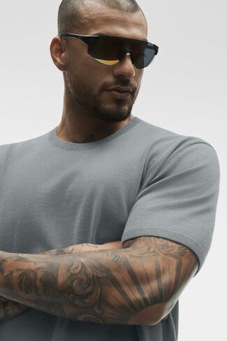 Alo Yoga Cotton Cashmere Ever Soft Short Sleeve Crew - Monument in Kuwait