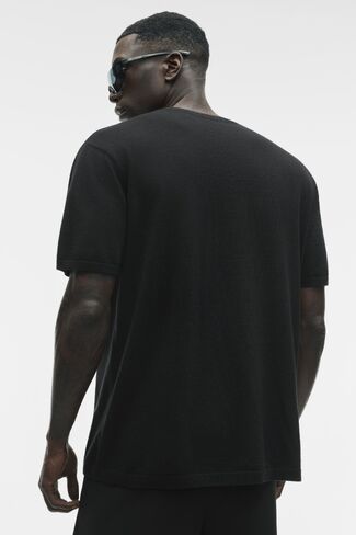 Alo Yoga Cotton Cashmere Ever Soft Short Sleeve Crew - Black in Saudi Arabia