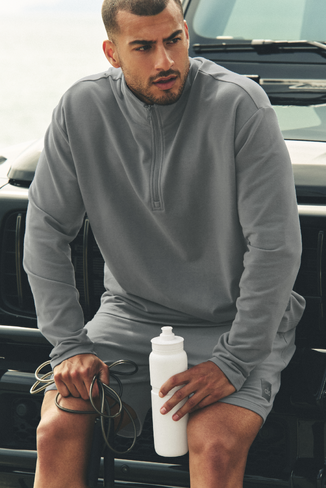 Alo Yoga Double Take Long Sleeve 1/4 Zip - Monument in Kuwait