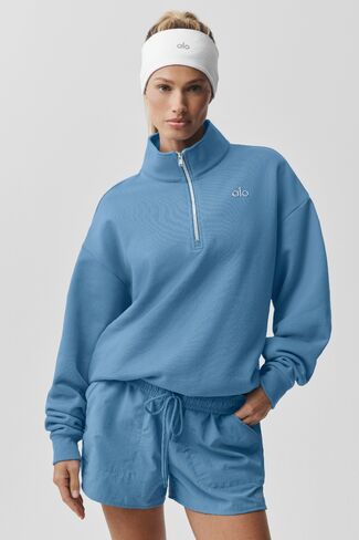 Alo Yoga Accolade 1/4 Zip Pullover - California Blue in Saudi Arabia