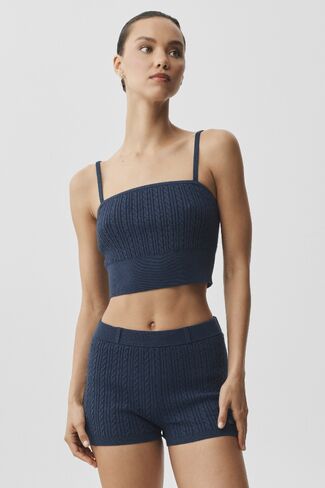Alo Yoga Mini Cable Sweater Tank - Navy in Saudi Arabia
