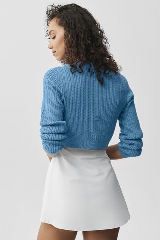 Alo Yoga Mini Cable Sweater Cardigan - California Blue in Saudi Arabia