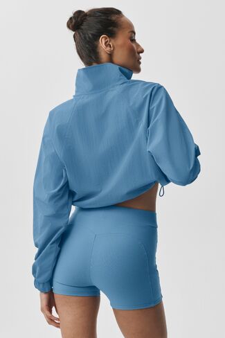 Alo Yoga Cropped 1/4 Zip Alumni Pullover - California Blue in Kuwait