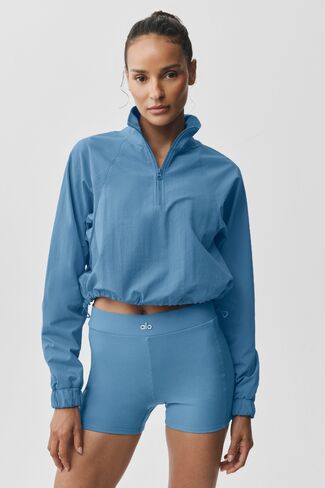Alo Yoga Cropped 1/4 Zip Alumni Pullover - California Blue in Kuwait