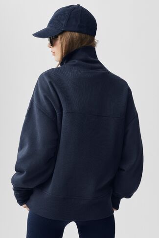 Alo Yoga Hazy Mock Neck Pullover - Navy in Saudi Arabia