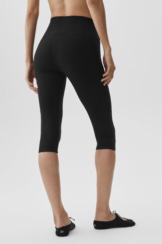 Alo Yoga Alosoft High-Waist Intuition Capri - Black in Kuwait