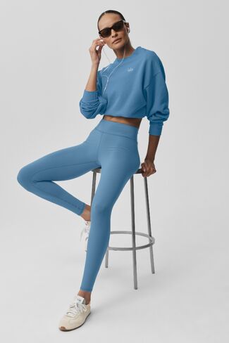 Alo Yoga Airbrush Mid-Rise 7/8 Legging - California Blue in Saudi Arabia