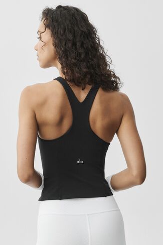 Alo Yoga Airbrush Lock In Bra Tank - Black in Kuwait