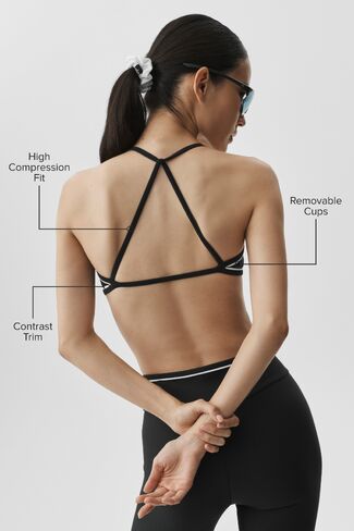 Alo Yoga Airlift Trifecta Bra - Black/White in Saudi Arabia
