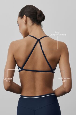 Alo Yoga Airlift Trifecta Bra - Navy/White in Saudi Arabia