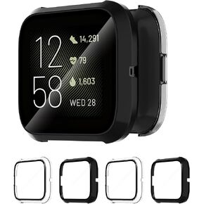 Screen Protector Case Compatible with Fitbit Versa 2, 4 Pack Overall TPU Cover Ultra-Thin, Shockproof Scratch-Resistant Smartwatch Cases in Saudi Arabia
