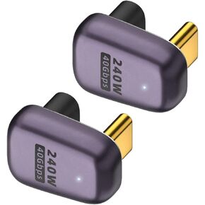 USB C 90 Degree Adapter,USB C Right Angle Adapter with 40 Gbps PD 240W 8K@60hz Video Charge (B-2PSC) in Saudi Arabia