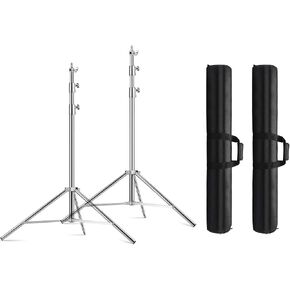 2-Pack 9.2ft Stainless Steel Light Stand & 2 Bag Set in Saudi Arabia