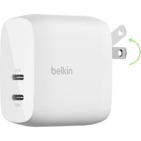 Belkin 60W Dual USB C Charger Block, PPS Fast Charging for Travel in Kuwait