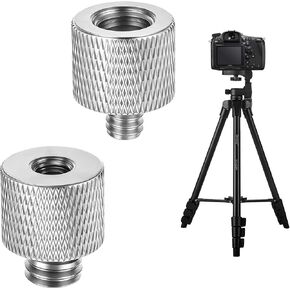 6 Pack 1/4 to 3/8 & 3/8 to 1/4 Camera Tripod Screw Adapter Set, Aluminum Threaded Converter for Tripod Mount Light Stand Microphone Stand Monitor – Black in Saudi Arabia