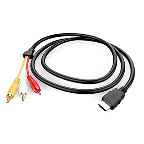 HDMI Cable 5ft/1.5m 1080P HDMI Male to 3 Video Audio AV Cable Connector Adapter Transmitter for VCD DVD TV HDTV in Saudi Arabia