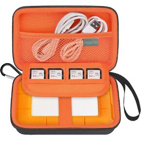 Hard Case for LaCie Rugged Mini/Rugged/Thunderbolt USB-C External Hard Drive Portable HDD 1TB 2TB 4TB 5TB Travel Case Protective Storage Bag with SD Card Slot (Case Only), Orange in Saudi Arabia
