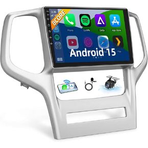 8 Core Car Radio for Jeep Grand Cherokee 2011 2012 2013: Upgrade Android 15 Touch Screen Stereo Wireless Carplay Android Auto 5GWiFi FM/AM RDS 36EQ GPS SWC Mirror Link Backup Camera in Kuwait